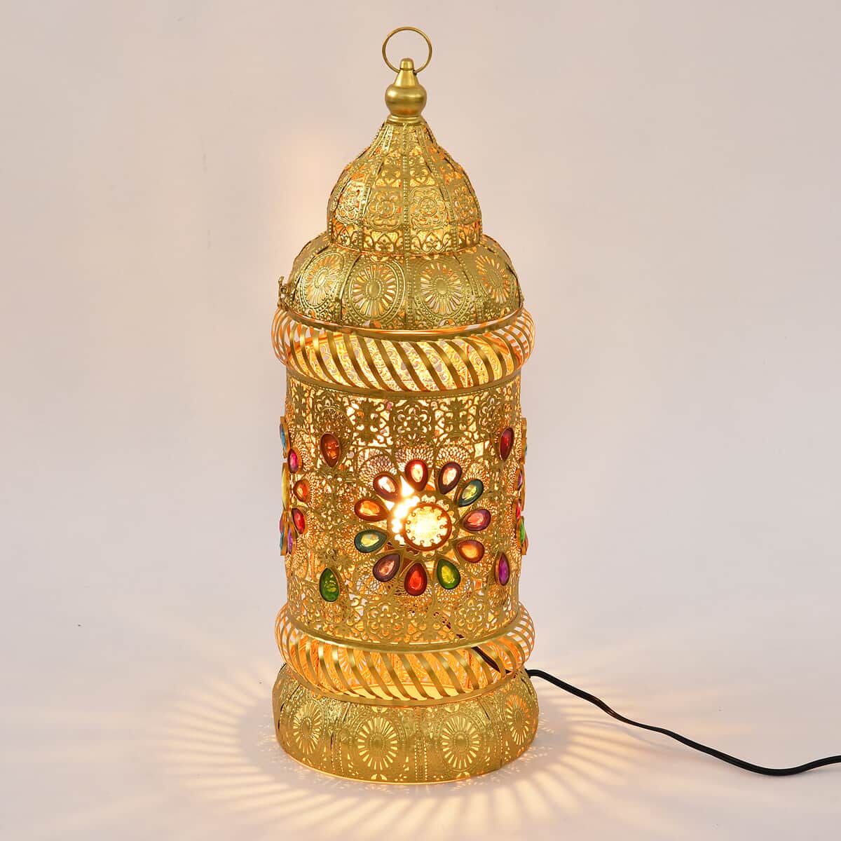 Antique Lamp in Gold Plating (UL Plug ) & (E26 Bulb Not Included) (10"x25.6") image number 1