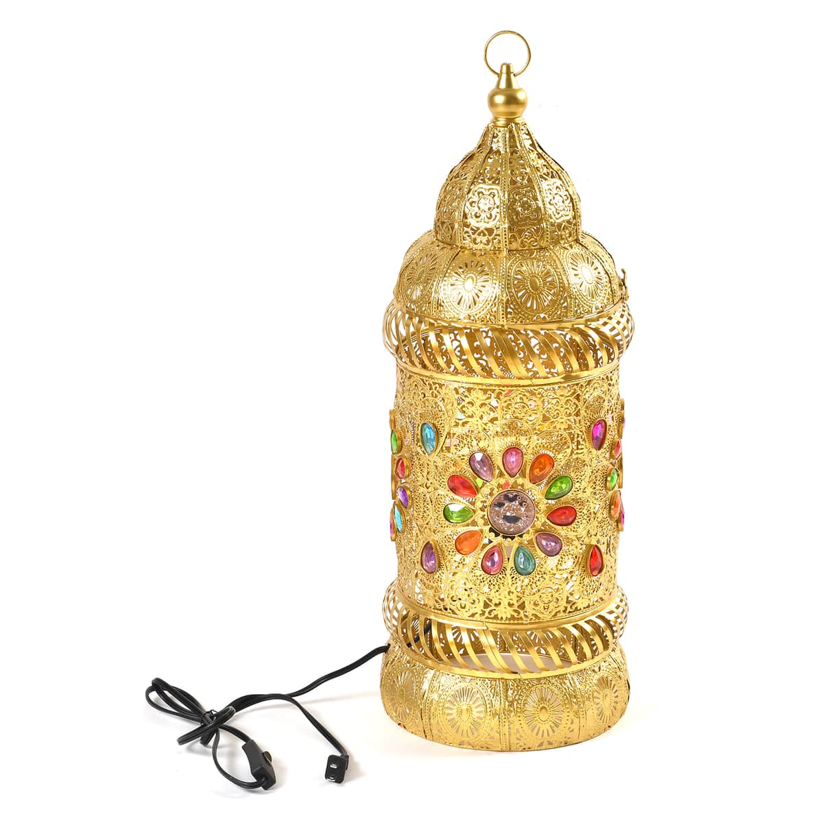 Antique Lamp in Gold Plating (UL Plug ) & (E26 Bulb Not Included) (10"x25.6") image number 2