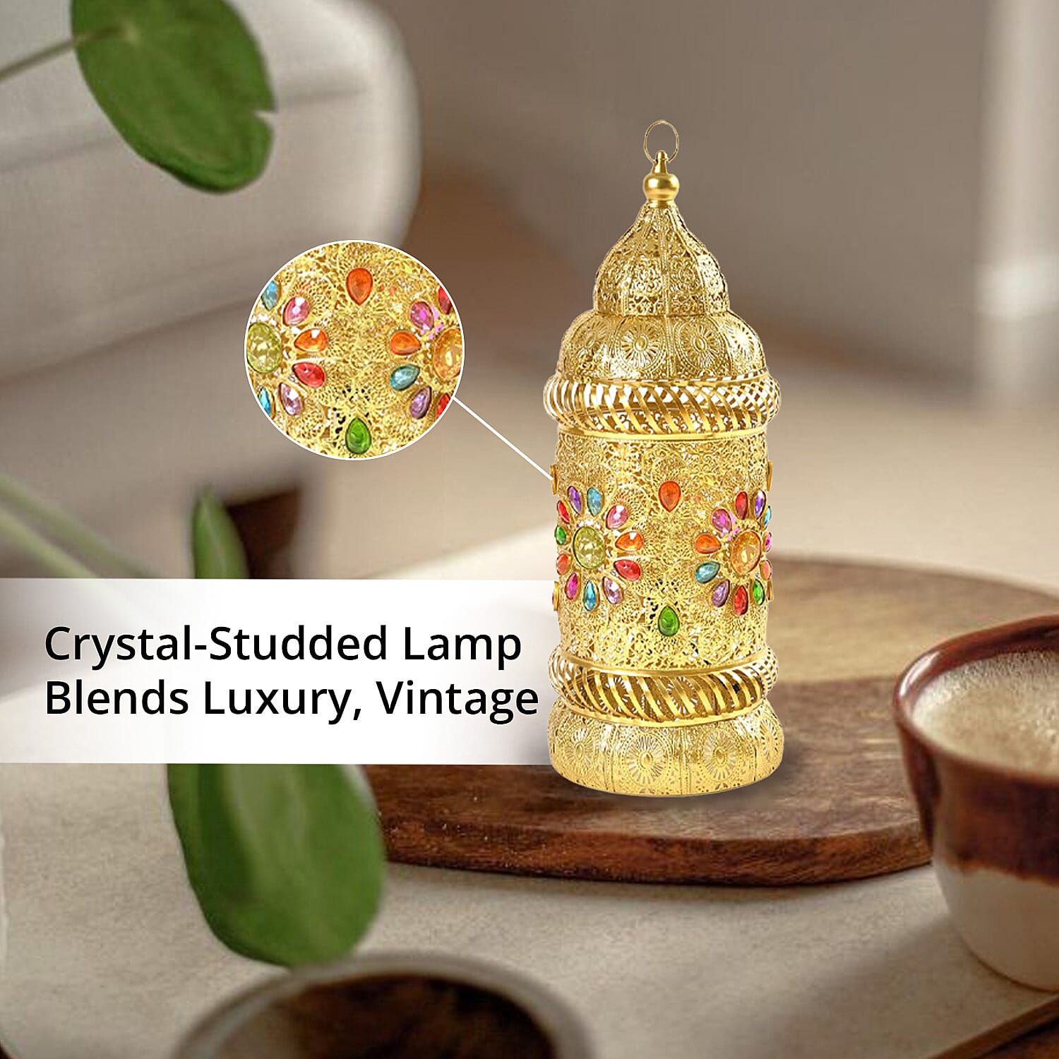 Antique Lamp in Gold Plating (UL Plug ) & (E26 Bulb Not Included)