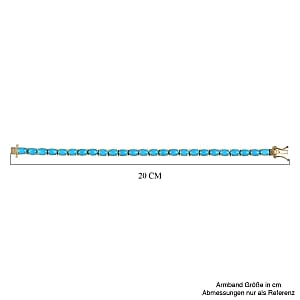 Sleeping Beauty Turquoise 17.50 ctw Bracelet in 14K Yellow Gold Over Sterling Silver (7.5 In) (11.39 g)