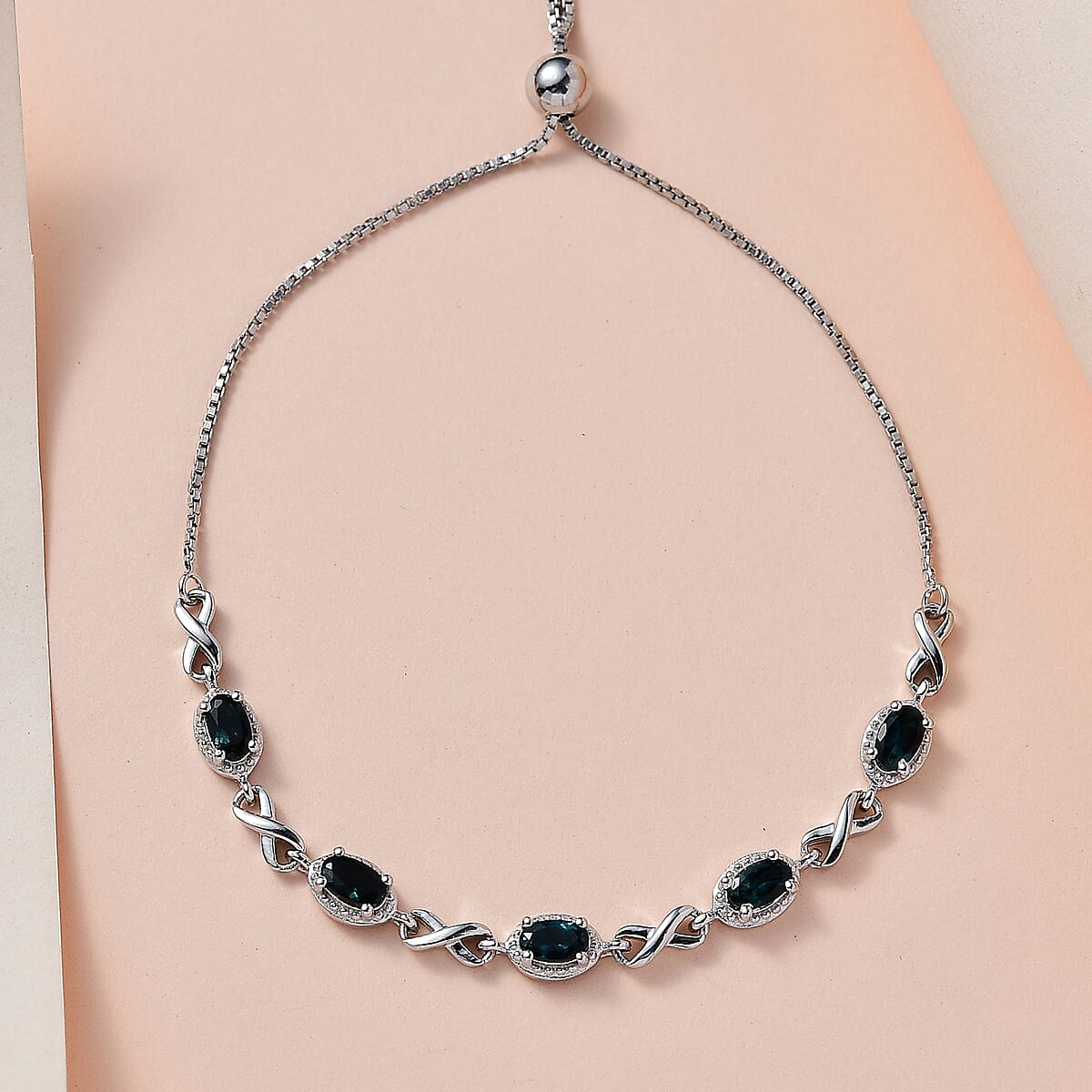 Monte Belo Indicolite Bolo Bracelet in Platinum Over Sterling Silver (10.50 In) 1.25 ctw image number 1