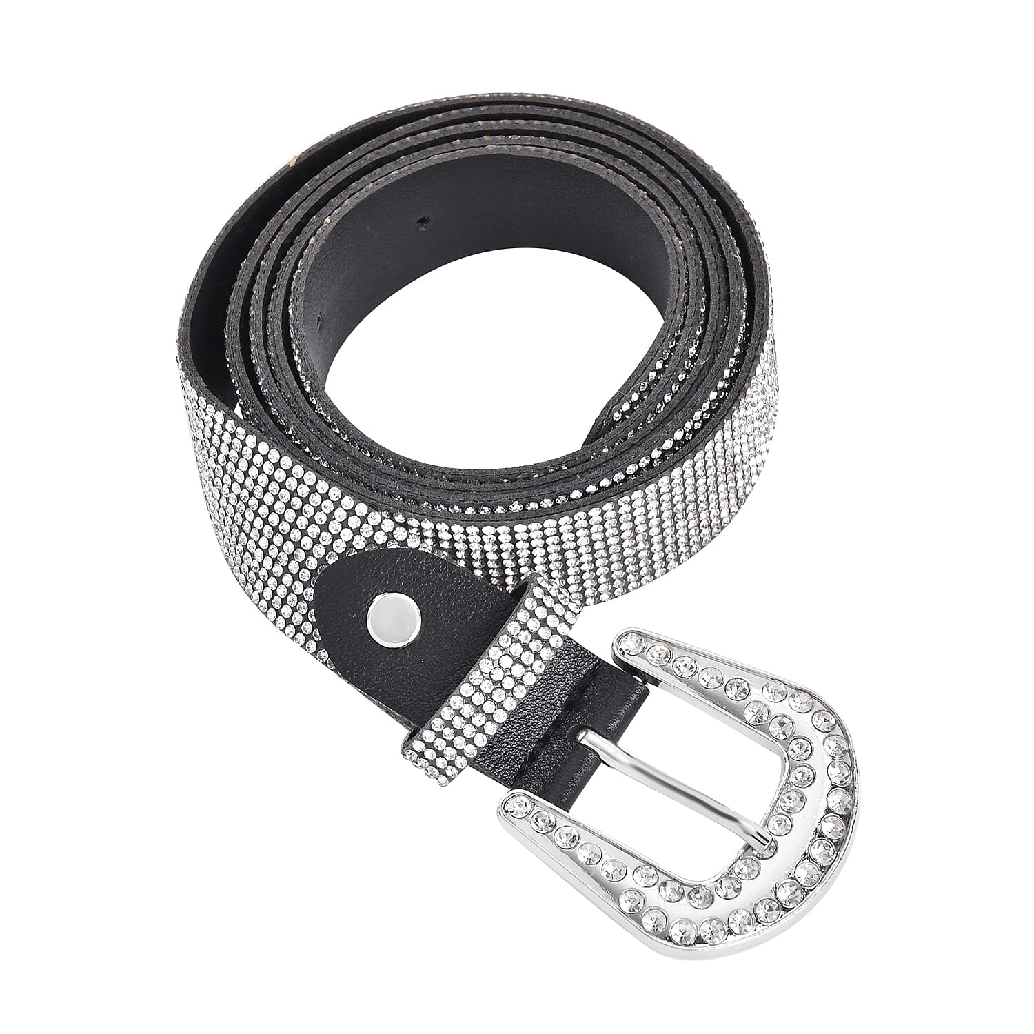 Silver Color Crystal Belt with Buckle