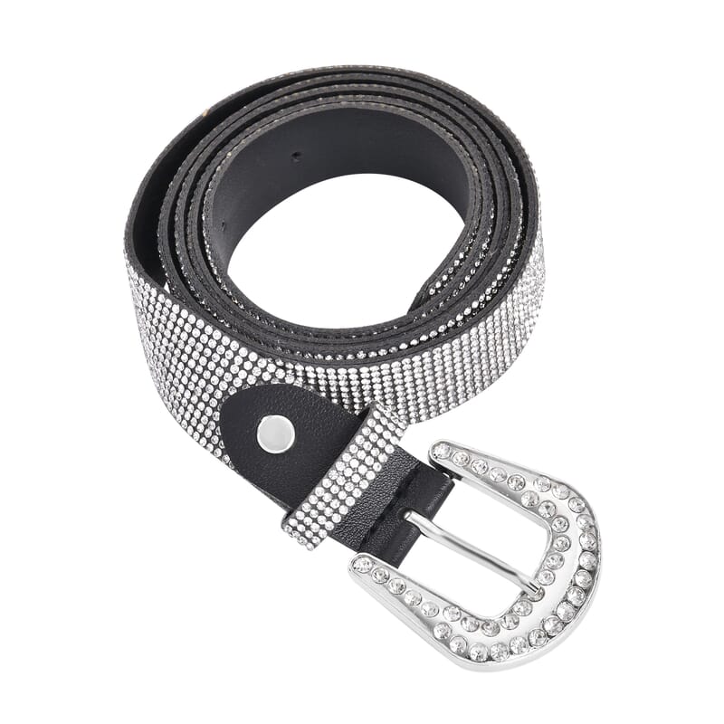 Silver Color Crystal Belt with Buckle
