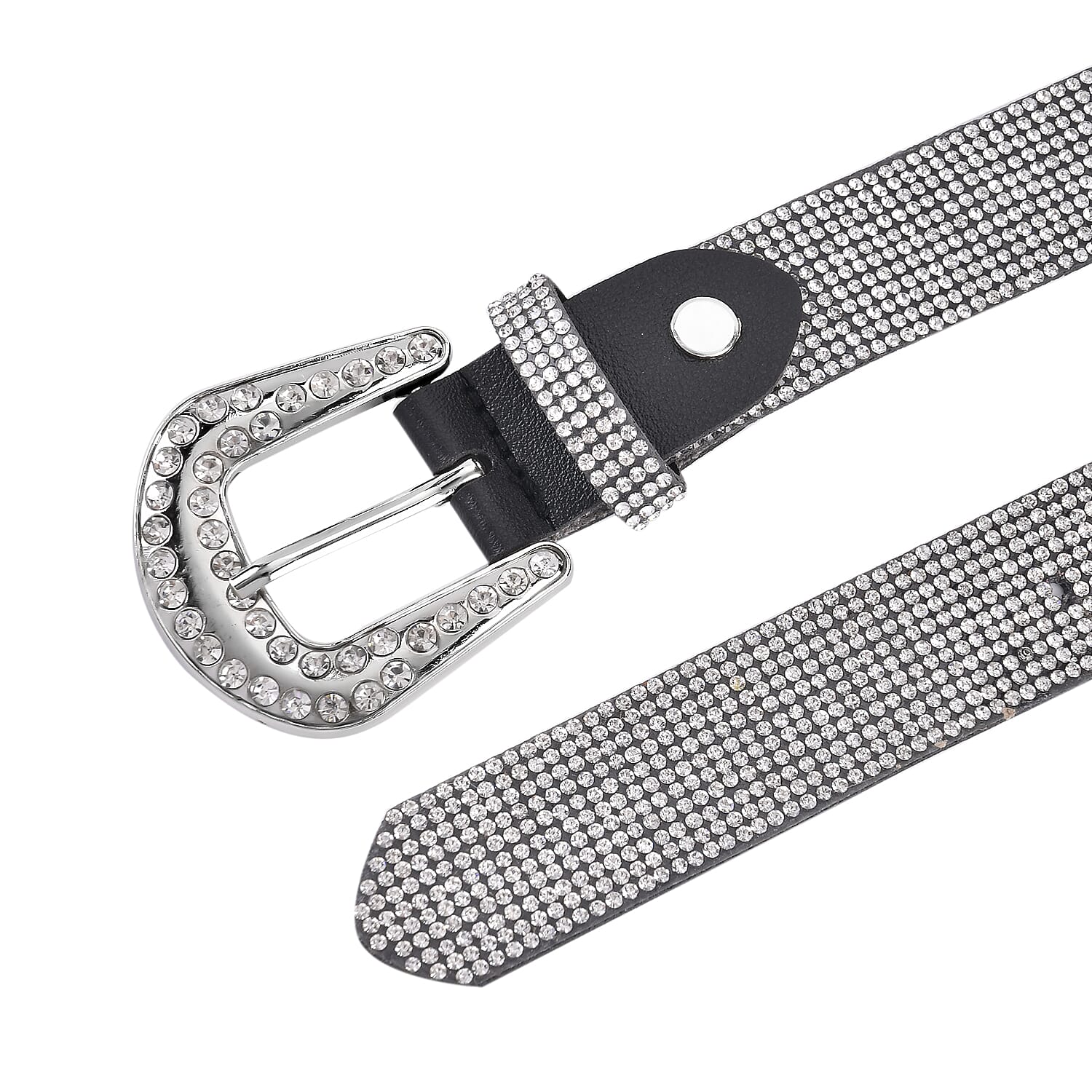 Silver Color Crystal Belt with Buckle