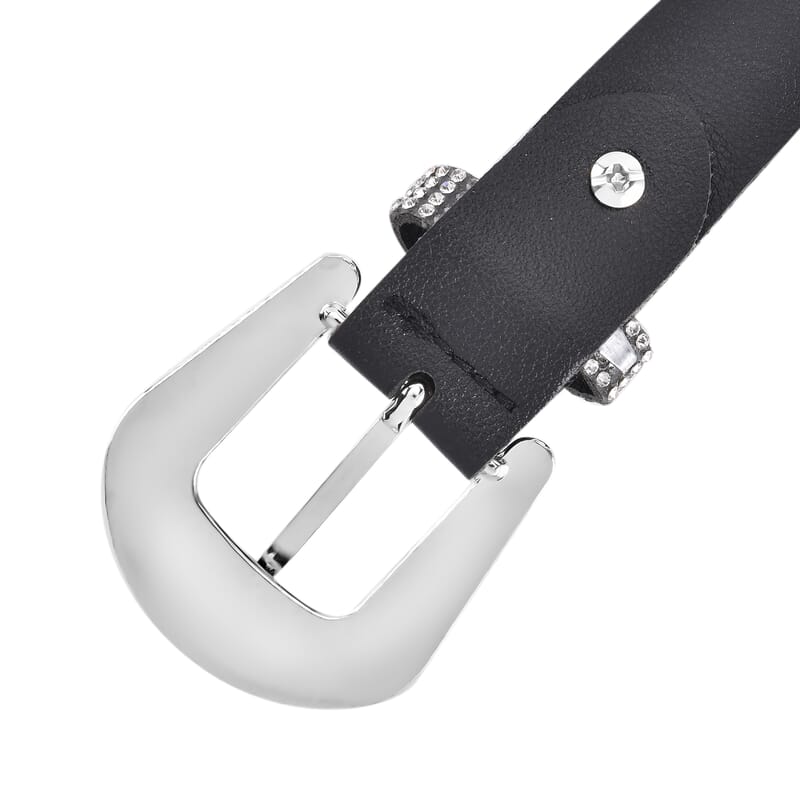 Silver Color Crystal Belt with Buckle