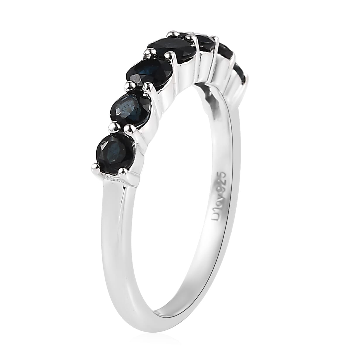 Premium Monte Belo Indicolite 7 Stone Ring in Platinum Over Sterling Silver 0.85 ctw image number 3
