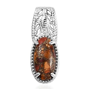 Karis Matrix Fire Opal Solitaire Pendant in Platinum Bond 2.60 ctw