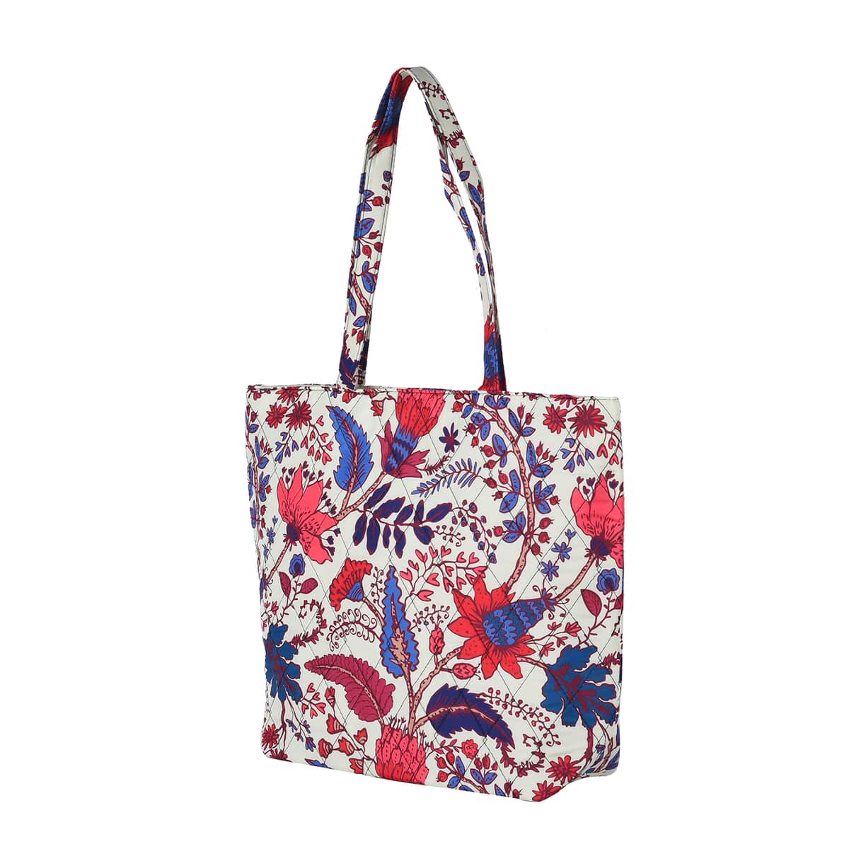 Beige and Mulit Color Flower Pattern Tote Bag (17"x4.5"x13.5") image number 6