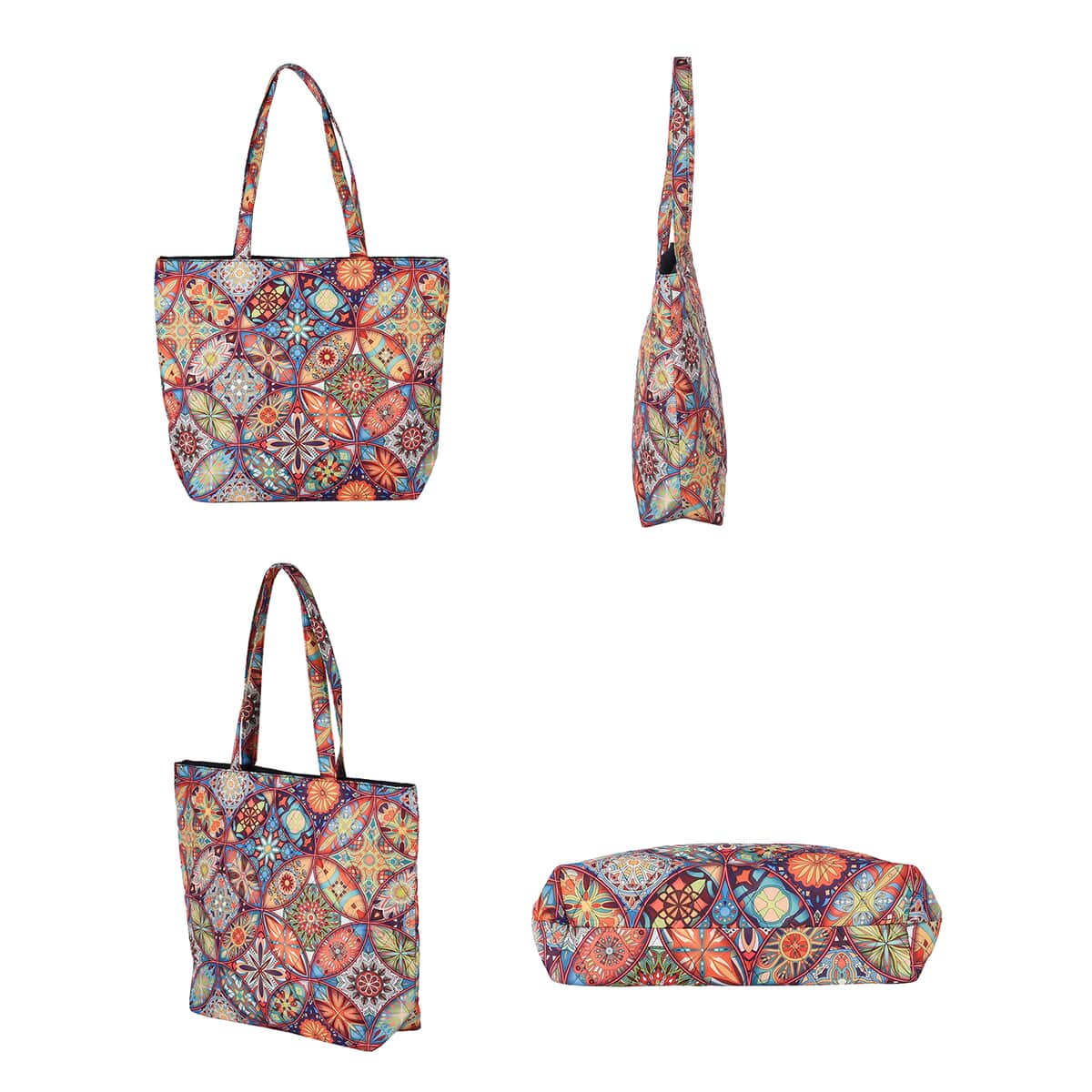 Multi Color Kaleidoscope Pattern Tote Bag image number 3