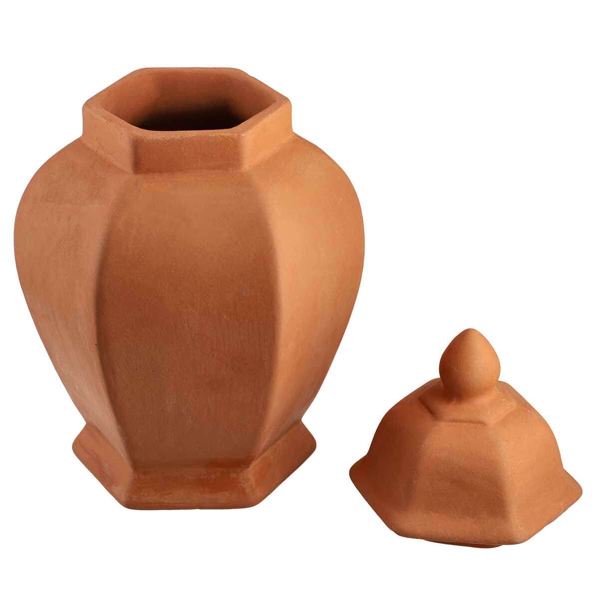 Handcrafted, Eco-friendly, Reusable, Made in India, Terracota Earthern clay Pot/Pitcher with Lid For Decoration, Water Storage and Serving image number 4