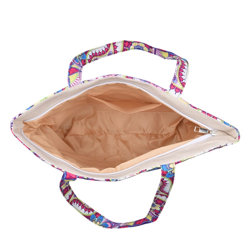 Multi Purple Paisley Pattern Tote Bag