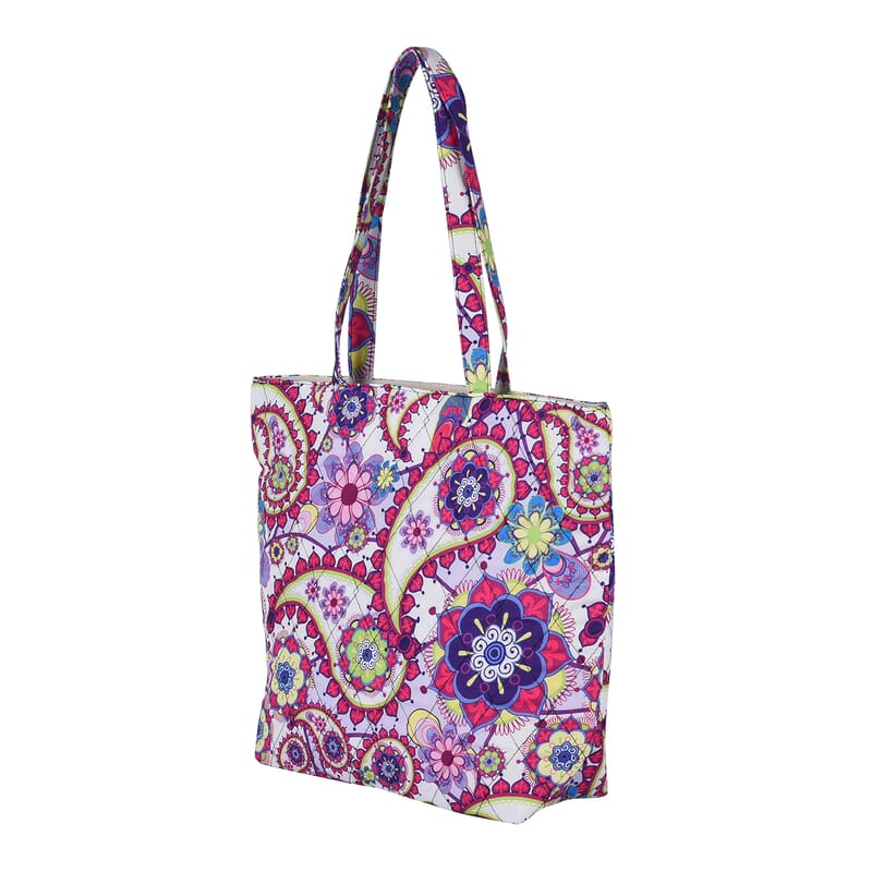 Multi Purple Paisley Pattern Tote Bag