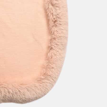 Designer Inspired Cream Ruana with Faux Fur Trim - One Size Fits Most image number 4