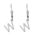 Platinum Over Sterling Silver Initial W Earrings image number 4