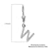 Platinum Over Sterling Silver Initial W Earrings image number 5