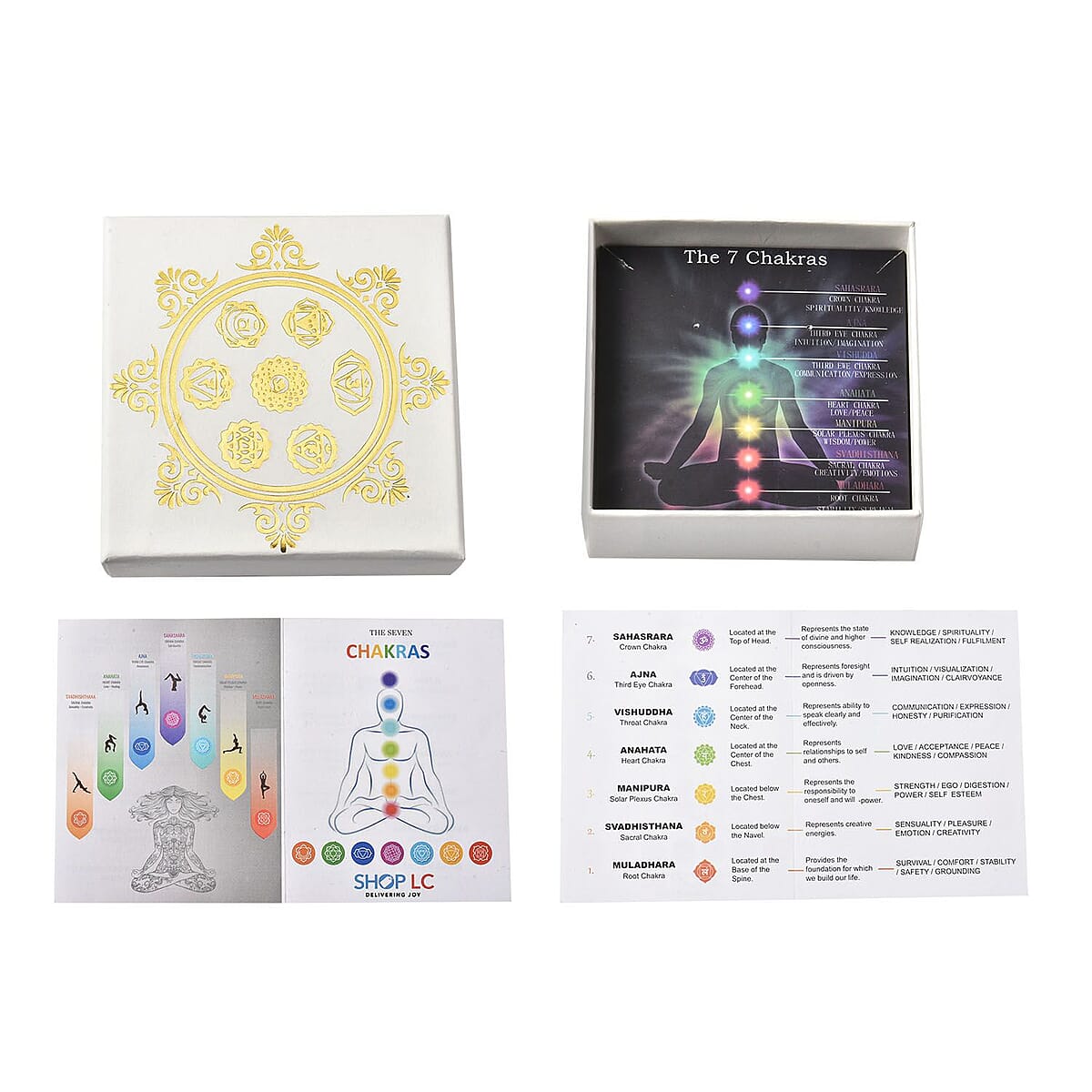 The 7 Chakras Jewelry Gift Set with Multi Gemstone Beads and Tree of Life Charm Bracelet in Silvertone (6.50 In) 82.00 ctw image number 6