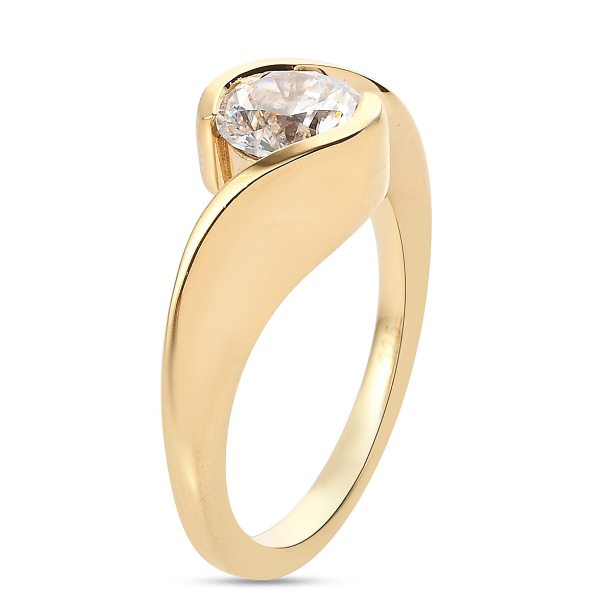Swarovski Zirconia 1.63 ctw Fancy Ring in 14K Yellow Gold Over Sterling Silver (Size 9) image number 4