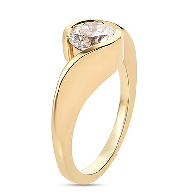 Swarovski Zirconia 1.63 ctw Fancy Ring in 14K Yellow Gold Over Sterling Silver (Size 9)