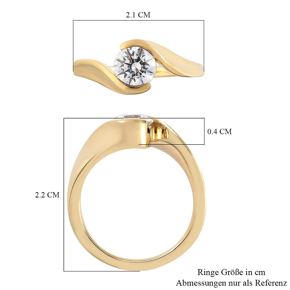 Swarovski Zirconia 1.63 ctw Fancy Ring in 14K Yellow Gold Over Sterling Silver (Size 9) image number 6
