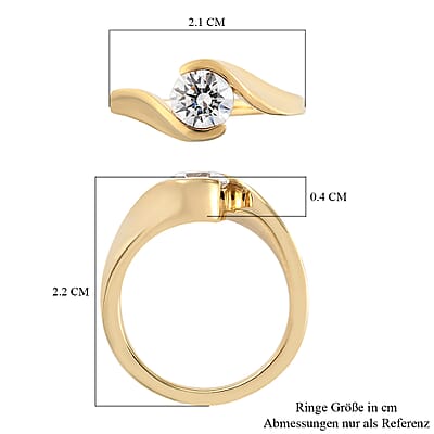 Swarovski Zirconia 1.63 ctw Fancy Ring in 14K Yellow Gold Over Sterling Silver (Size 9)