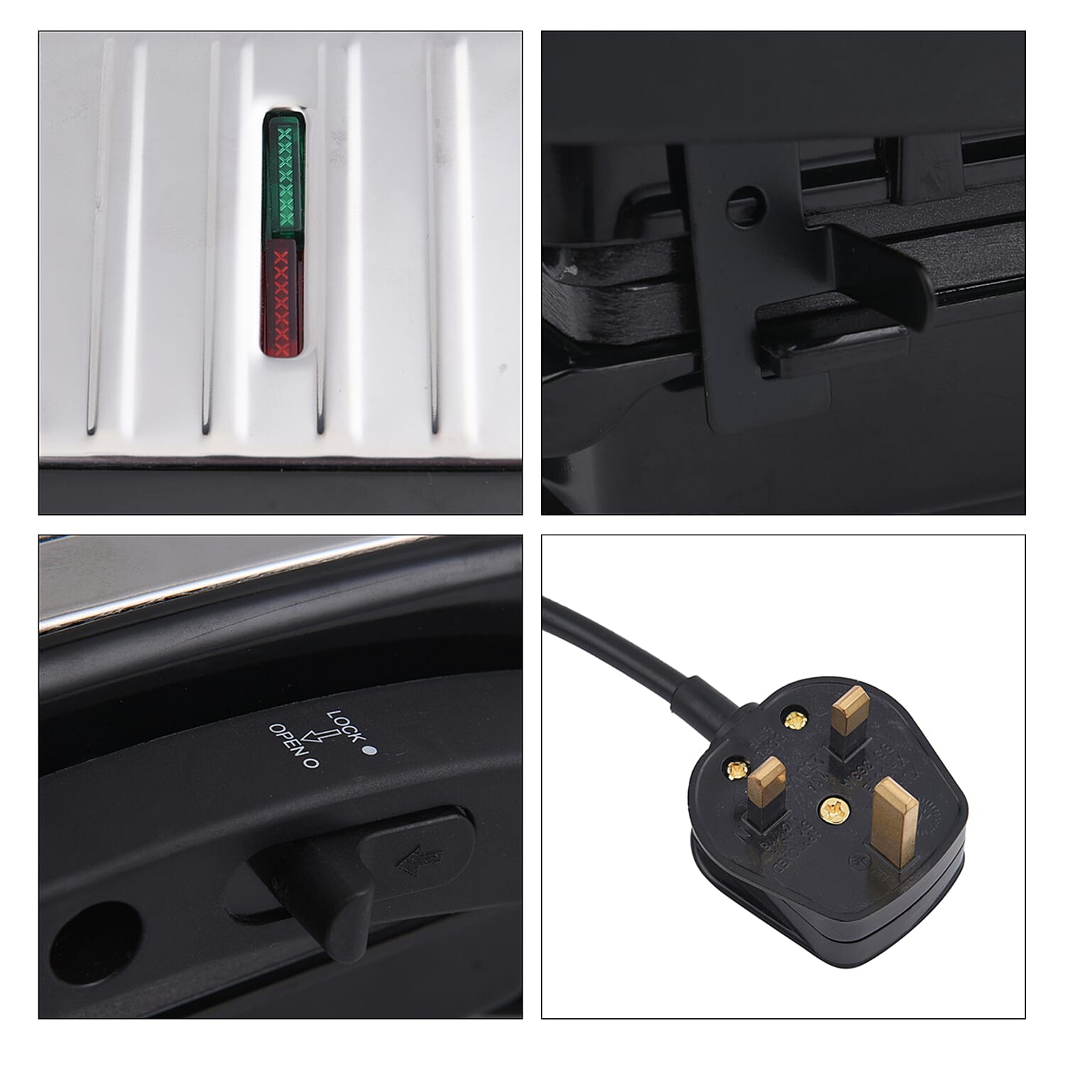 Homesmart Black 2-Slice Press Grill with Non-Stick Coating and Floating Hinge System