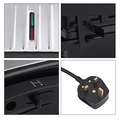 Homesmart Black 2-Slice Press Grill with Non-Stick Coating and Floating Hinge System
