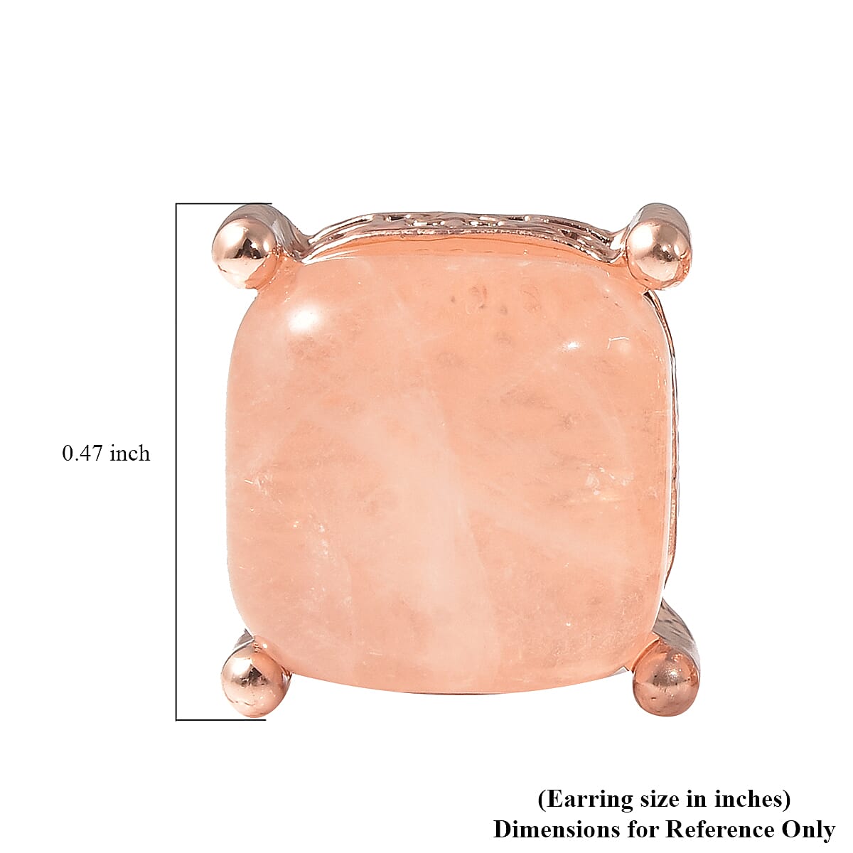 Galilea Rose Quartz Button Shape Stud Earrings in Rosetone 2.00 ctw