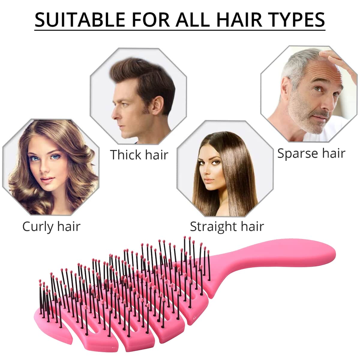 Pink Flexible Hair Brush image number 3