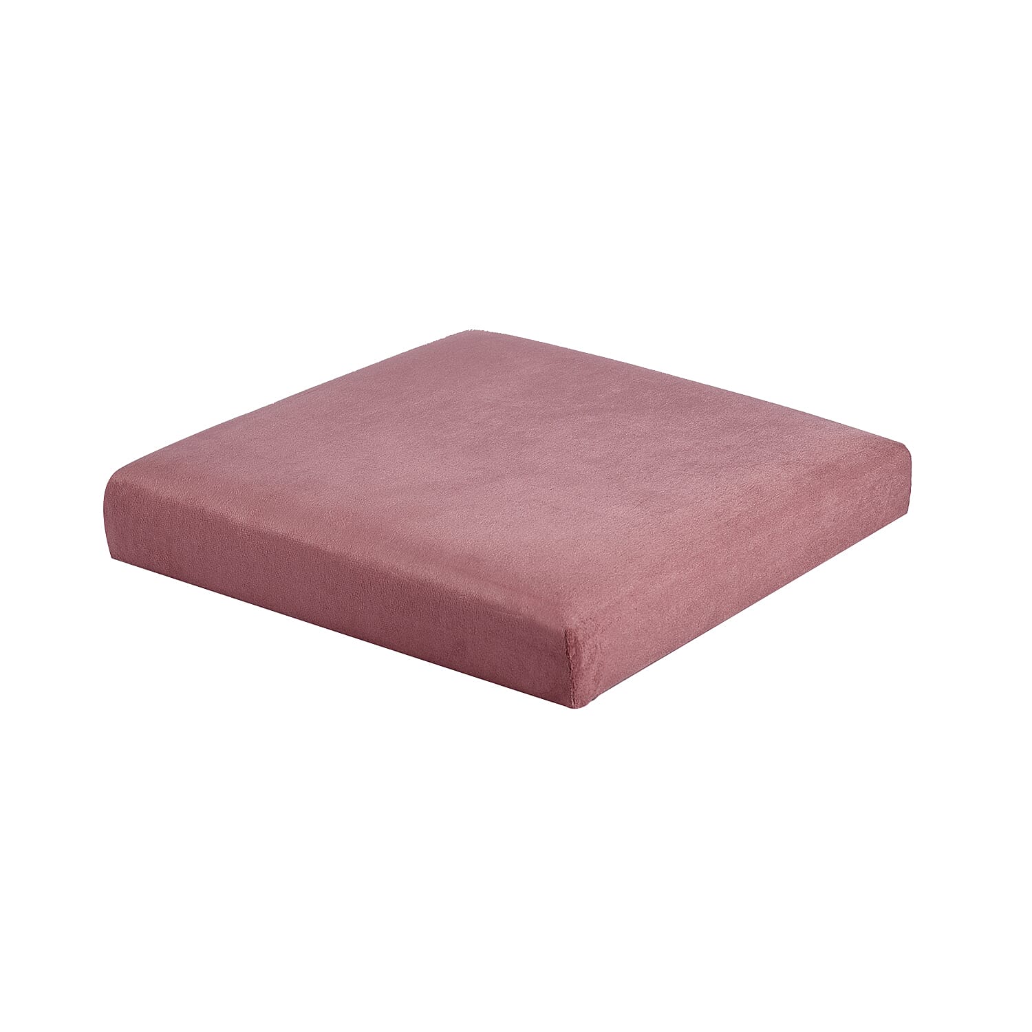 Pink Velvet Outer and Woven Inner Folding Ottoman