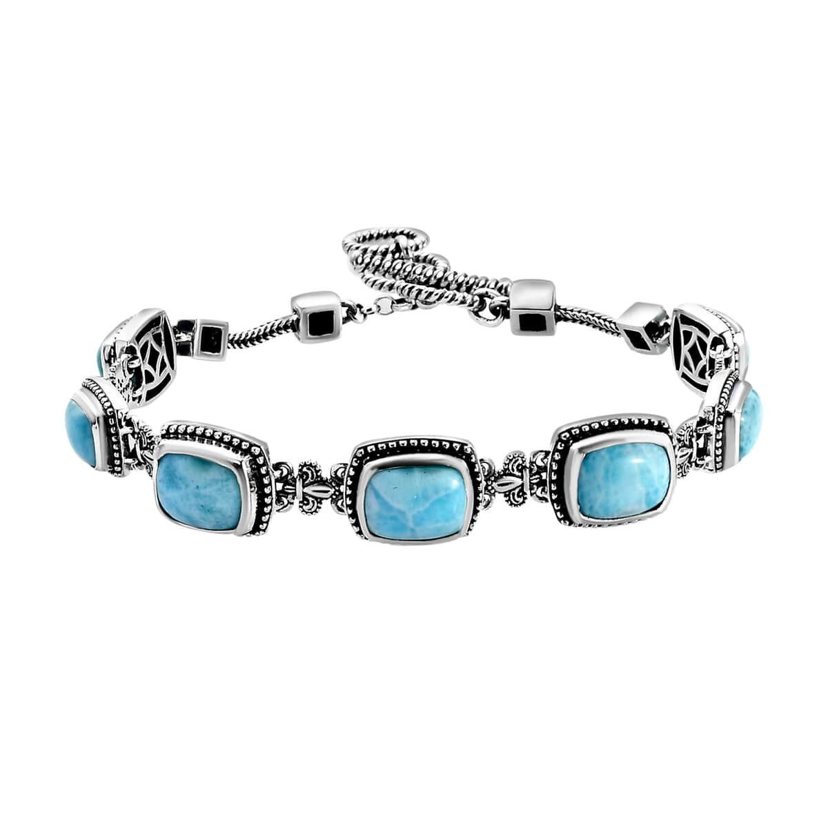 Artisan Crafted Larimar Bracelet in Sterling Silver (7.25 In) (16.45 g) 17.25 ctw image number 0