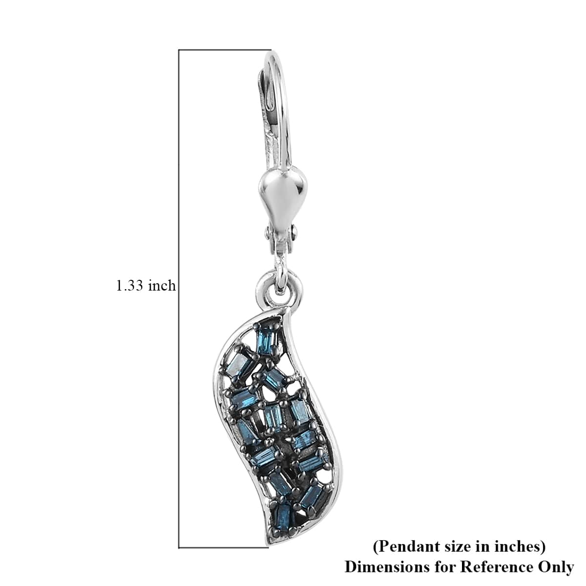 Venice Blue Diamond I1-I2 Lever Back Earrings in Platinum Over Sterling Silver 0.33 ctw image number 4
