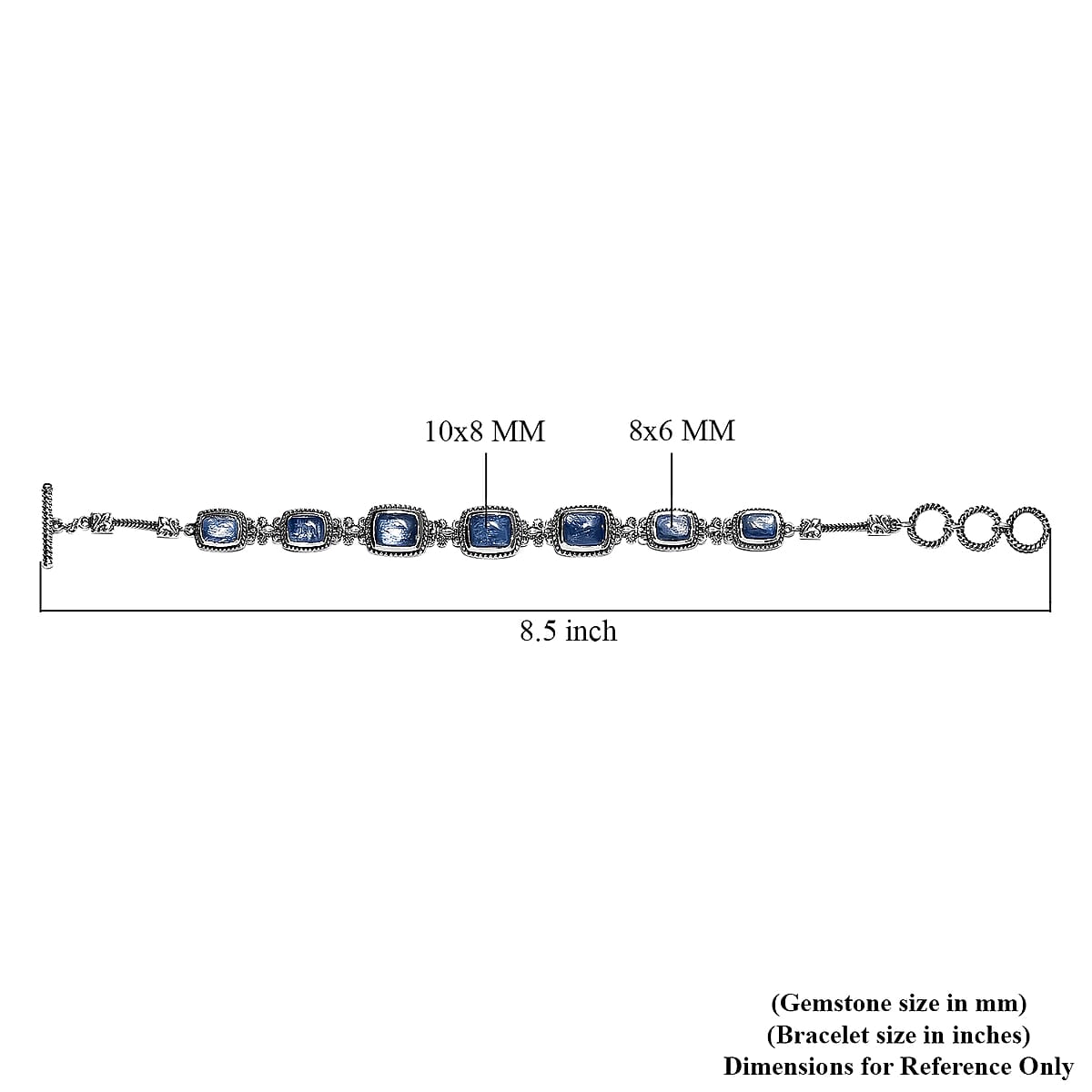 Artisan Crafted Moon Kyanite Bracelet in Sterling Silver, Gemstone Bracelet For Women, Gifts For Her 7.25 Inches 19.50 ctw image number 4