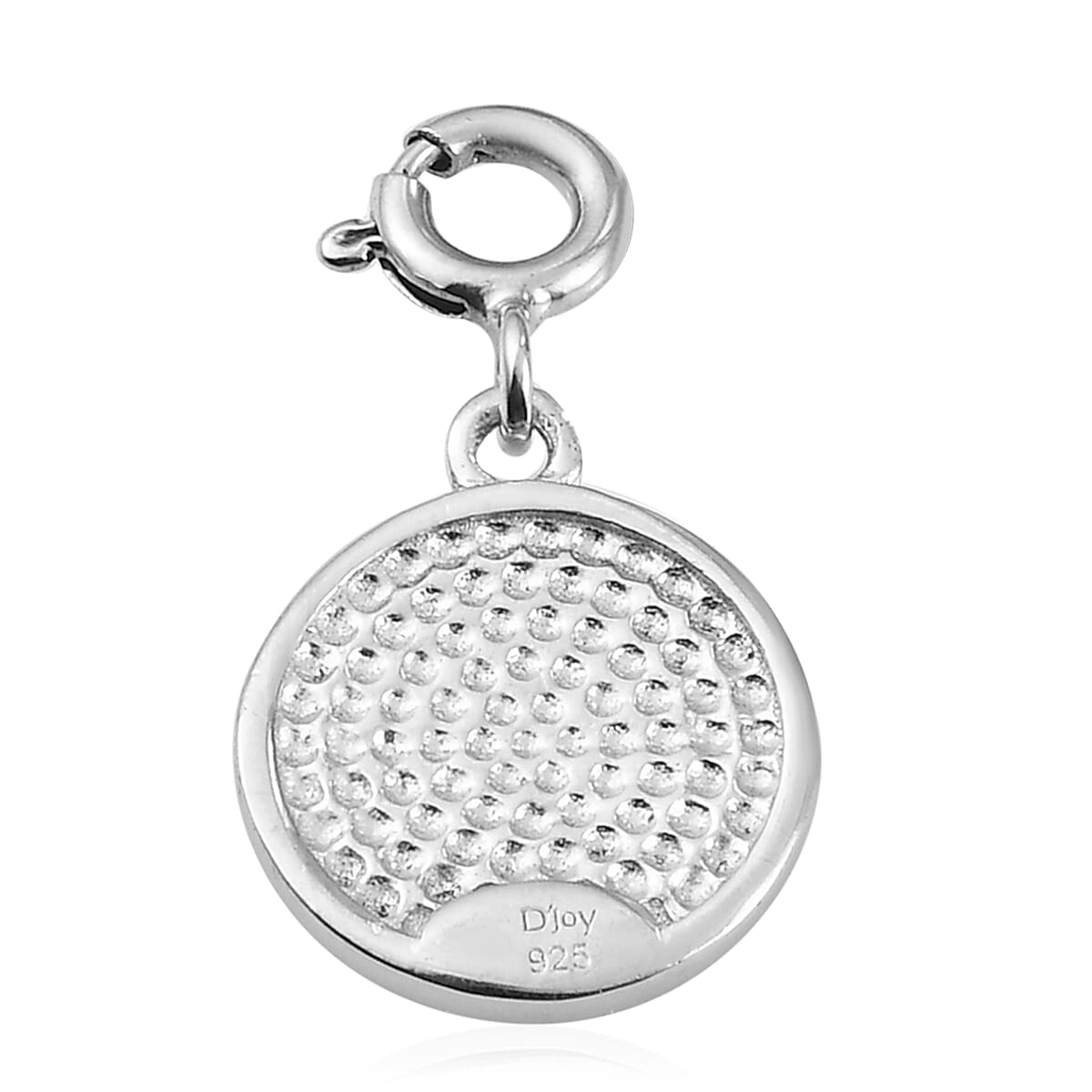 Platinum Over Sterling Silver and Enameled Lip Charm