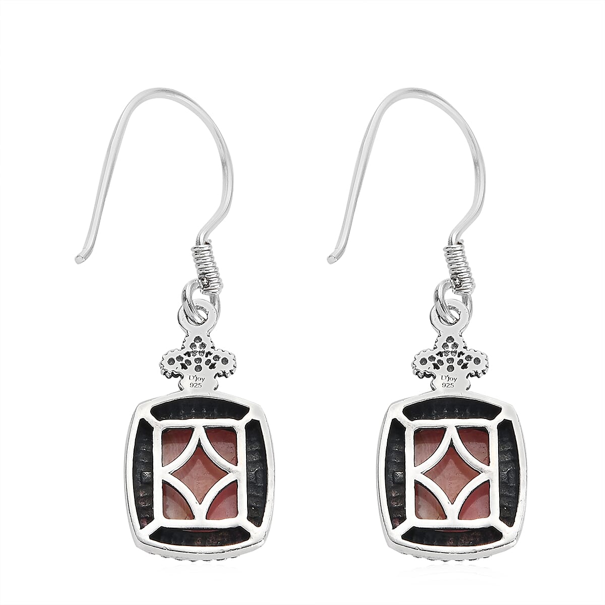 Artisan Crafted Argentinian Rhodochrosite Earrings in Sterling Silver 7.50 ctw image number 3