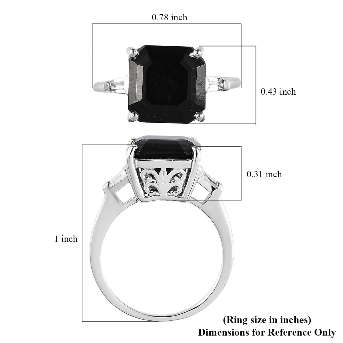 Black Tourmaline and White Topaz Ring in Platinum Over Sterling Silver (Size 10.0) 4.35 ctw image number 5