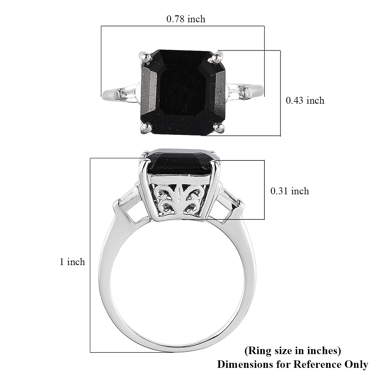 Black Tourmaline and White Topaz Ring in Platinum Over Sterling Silver (Size 7.0) 4.35 ctw image number 5