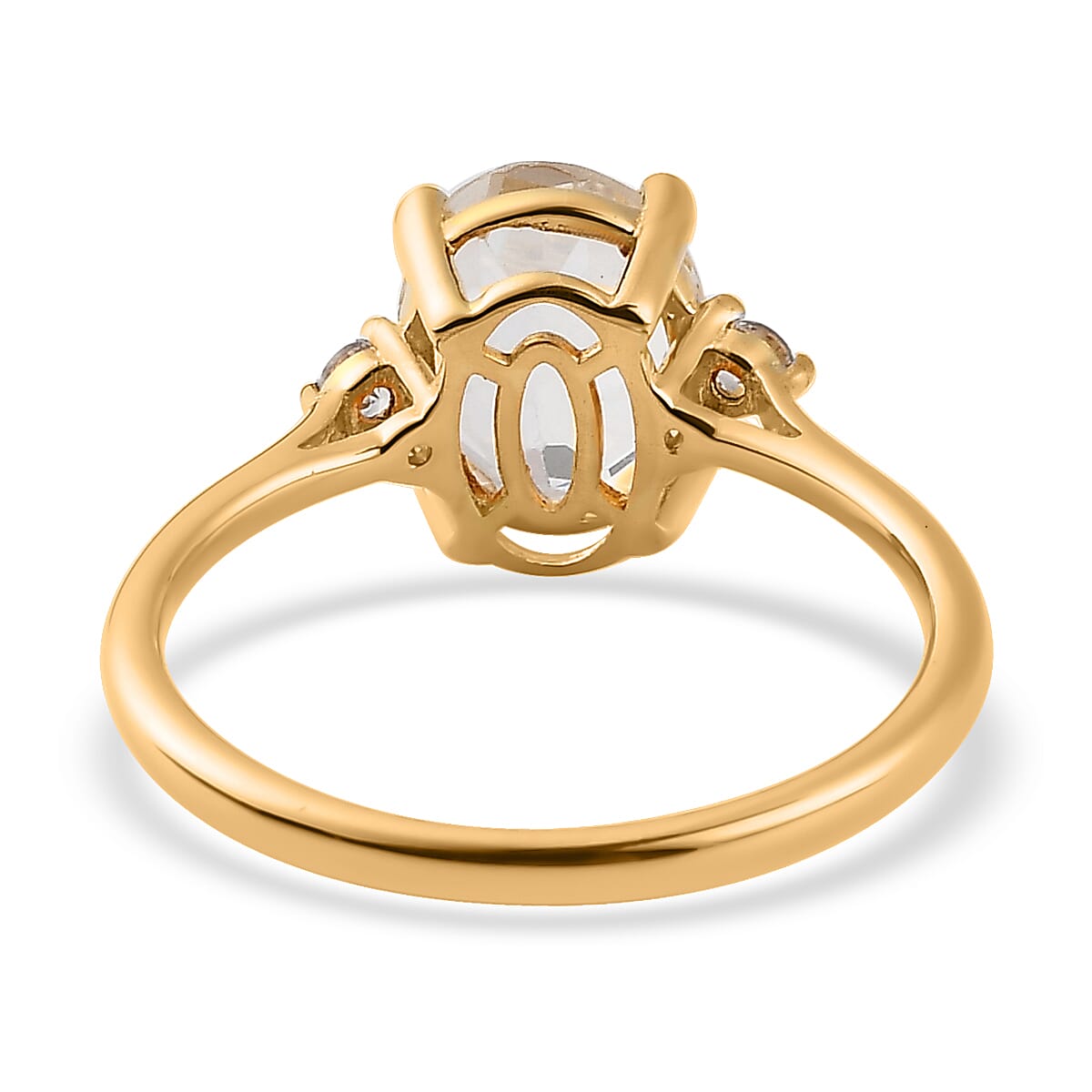 White Topaz and White Zircon Ring in Vermeil Yellow Gold Over Sterling Silver (Size 7.0) 1.90 ctw image number 4