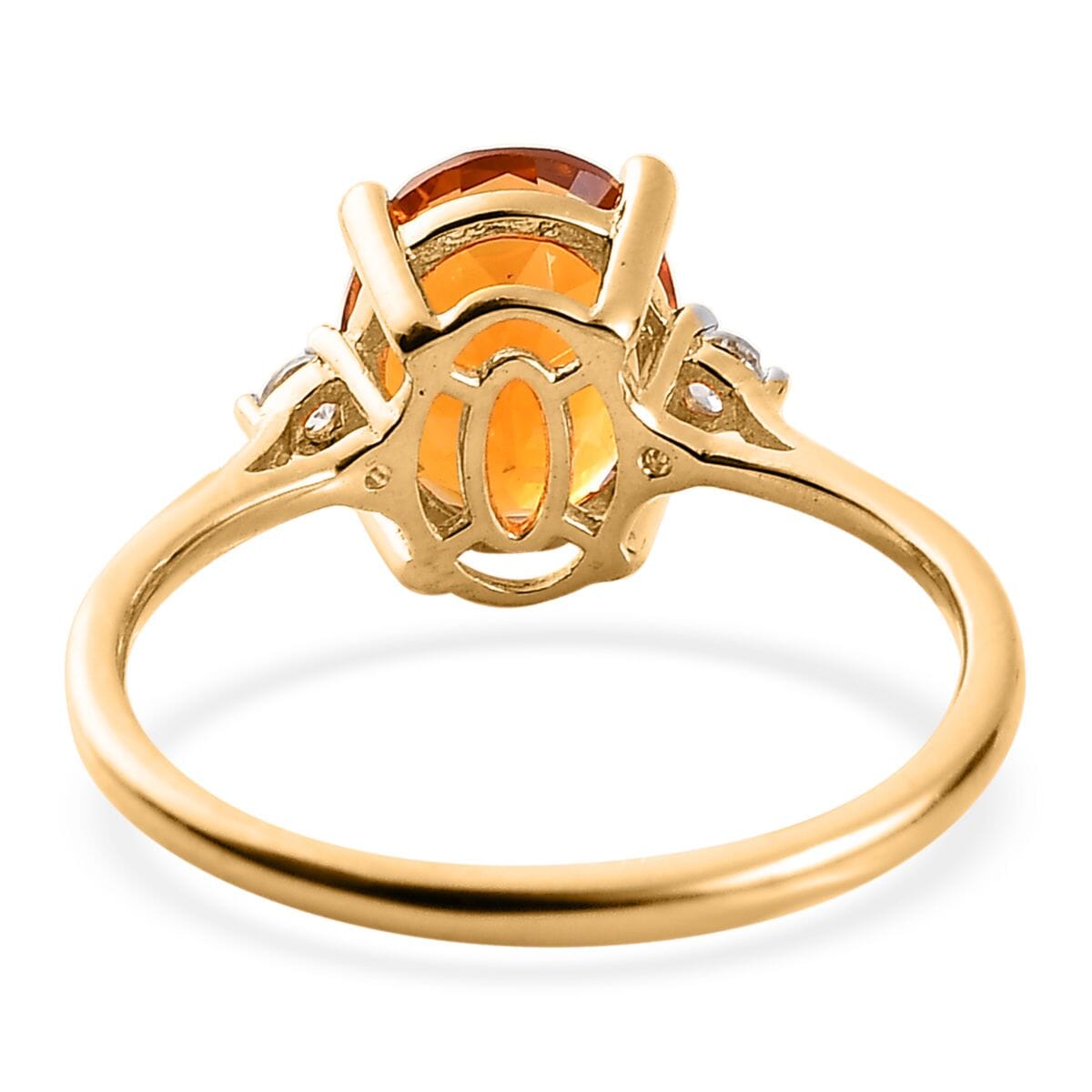 Santa Ana Madeira Citrine and White Zircon Ring in Vermeil Yellow Gold Over Sterling Silver (Size 8.0) 1.80 ctw image number 4