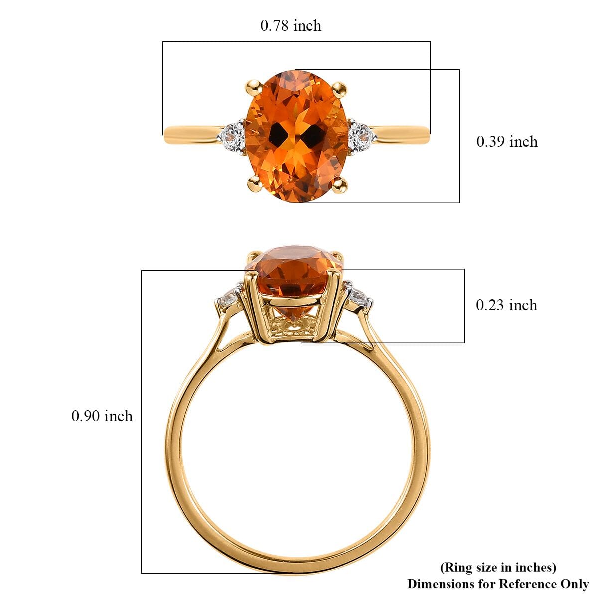 Santa Ana Madeira Citrine and White Zircon Ring in Vermeil Yellow Gold Over Sterling Silver (Size 8.0) 1.80 ctw image number 5