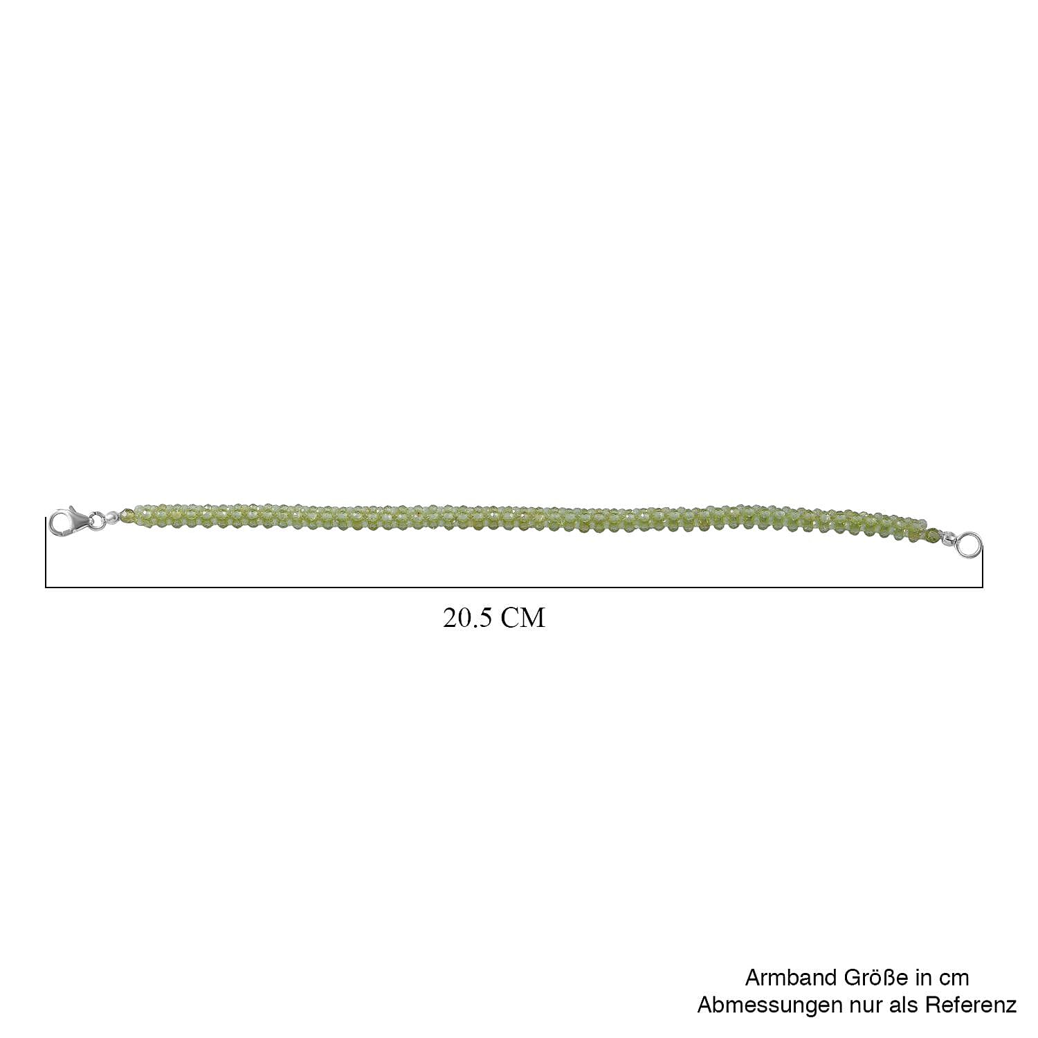 Peridot Beads 90.00 ctw Bracelet in Rhodium Over Sterling Silver (8.00 In)