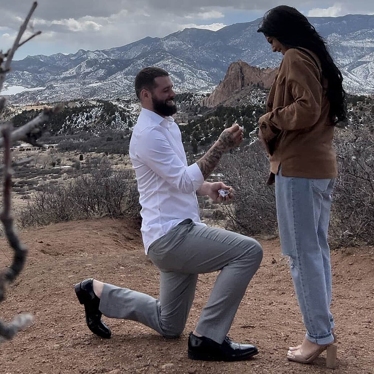 D'Joy Heart and Arrows Cut Moissanite 1.75 ctw Trilogy Ring in Vermeil RG Over Sterling Silver, Three Stone Engagement Ring For Women (Size 7.0) image number 7