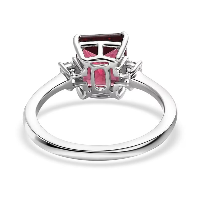 Rhapsody 950 Platinum AAAA Ouro Fino Rubellite and E-F VS White Diamond Ring (Size 6.0) 2.25 ctw