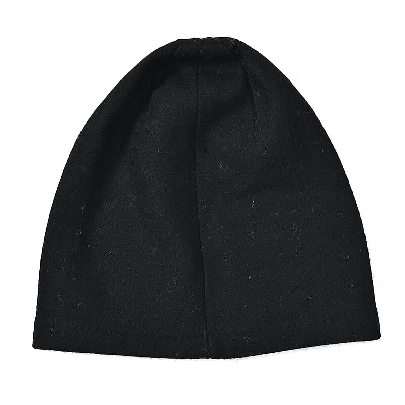 Black Cashmere Blend Crystal Beanie and 1 Pair Gloves Set