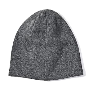 Gray Cashmere Blend Crystal Beanie and 1 Pair Gloves Set