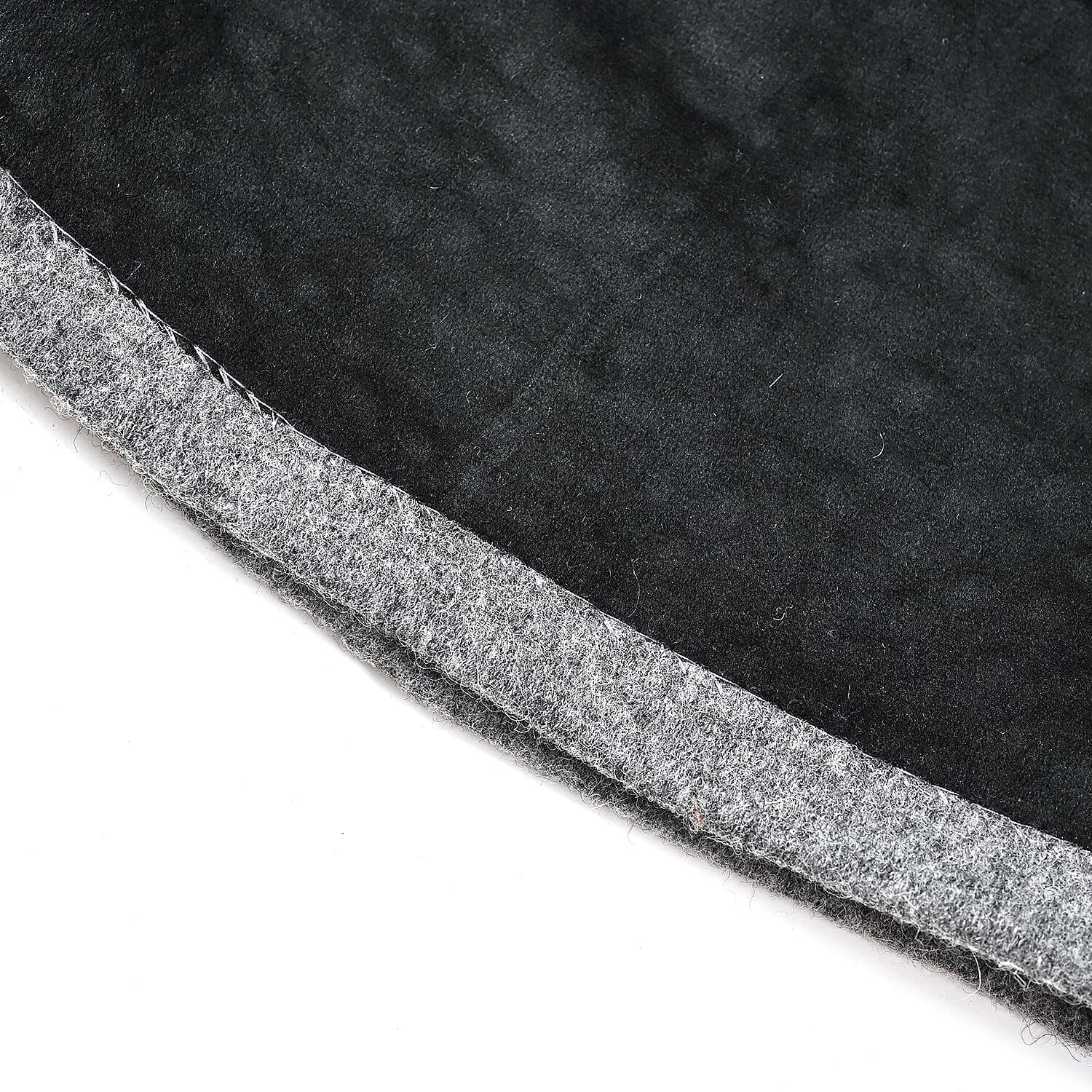 Gray Cashmere Blend Crystal Beanie and 1 Pair Gloves Set