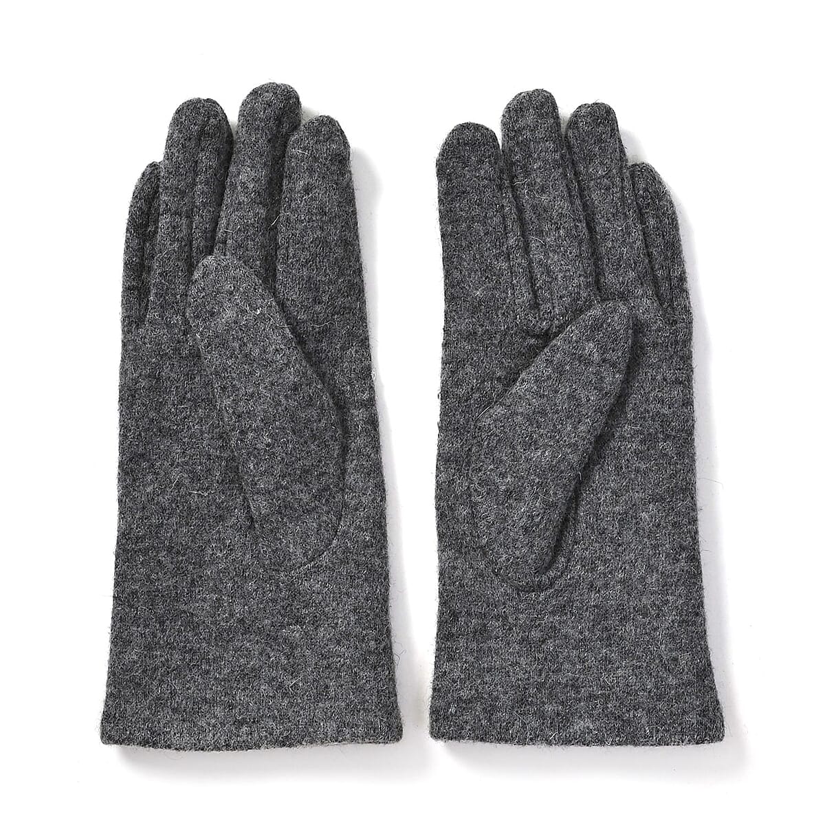 Gray Cashmere Blend Crystal Beanie and 1 Pair Gloves Set image number 5