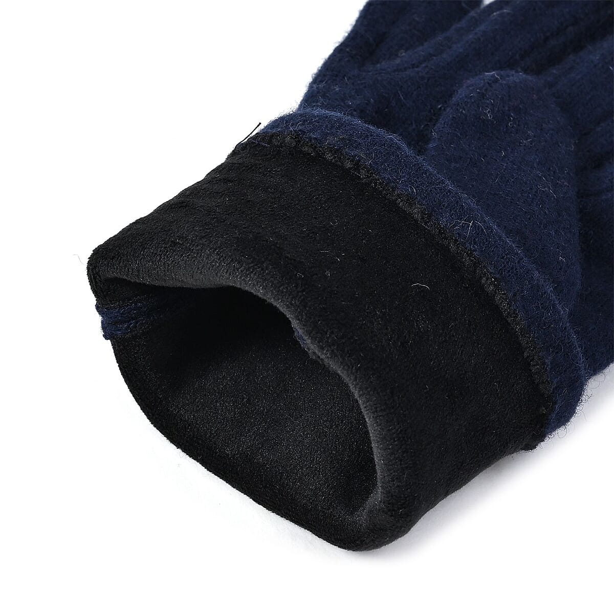 Navy Cashmere Blend Crystal Beanie and 1 Pair Gloves Set image number 6