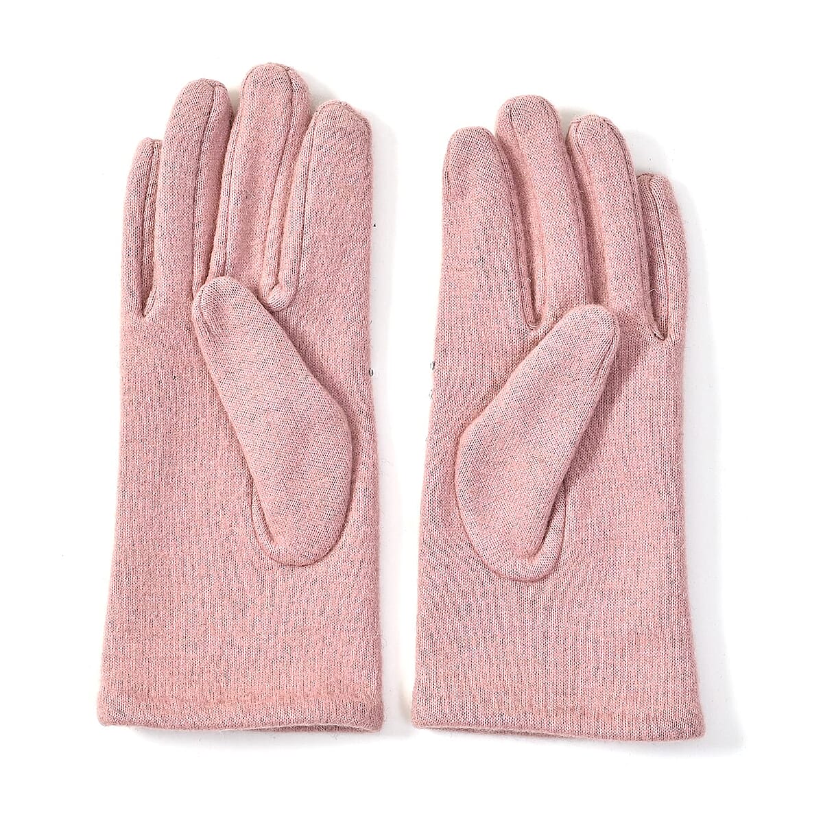 Pink Cashmere Blend Crystal Beanie and 1 Pair Gloves Set image number 5