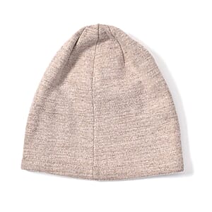 Beige Cashmere Blend Crystal Beanie and 1 Pair Gloves Set