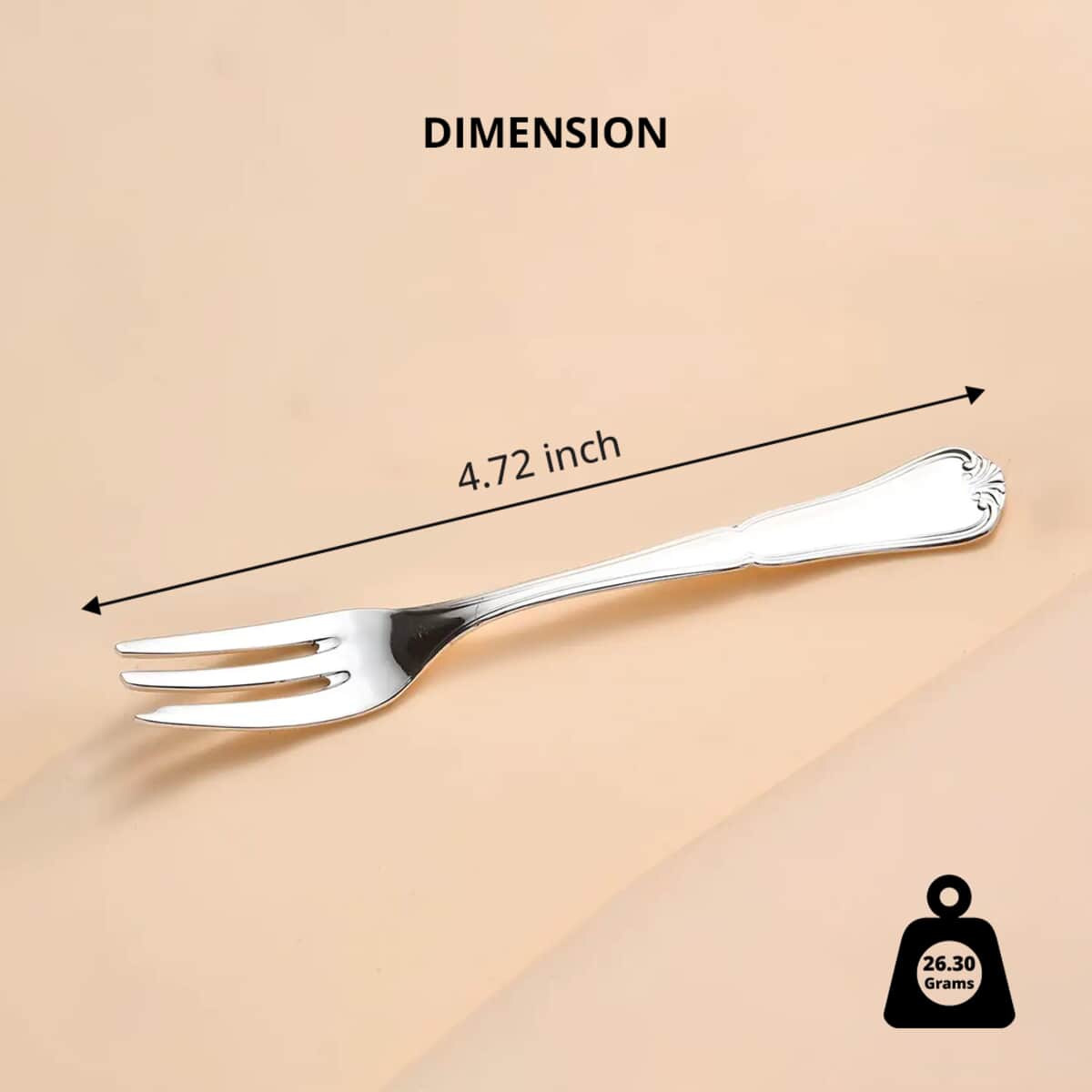 Sterling Silver Fork, Pure Silver Fork, Silver Dinner Fork, Premium Fork For Home and Kitchen 26.30 Grams image number 4